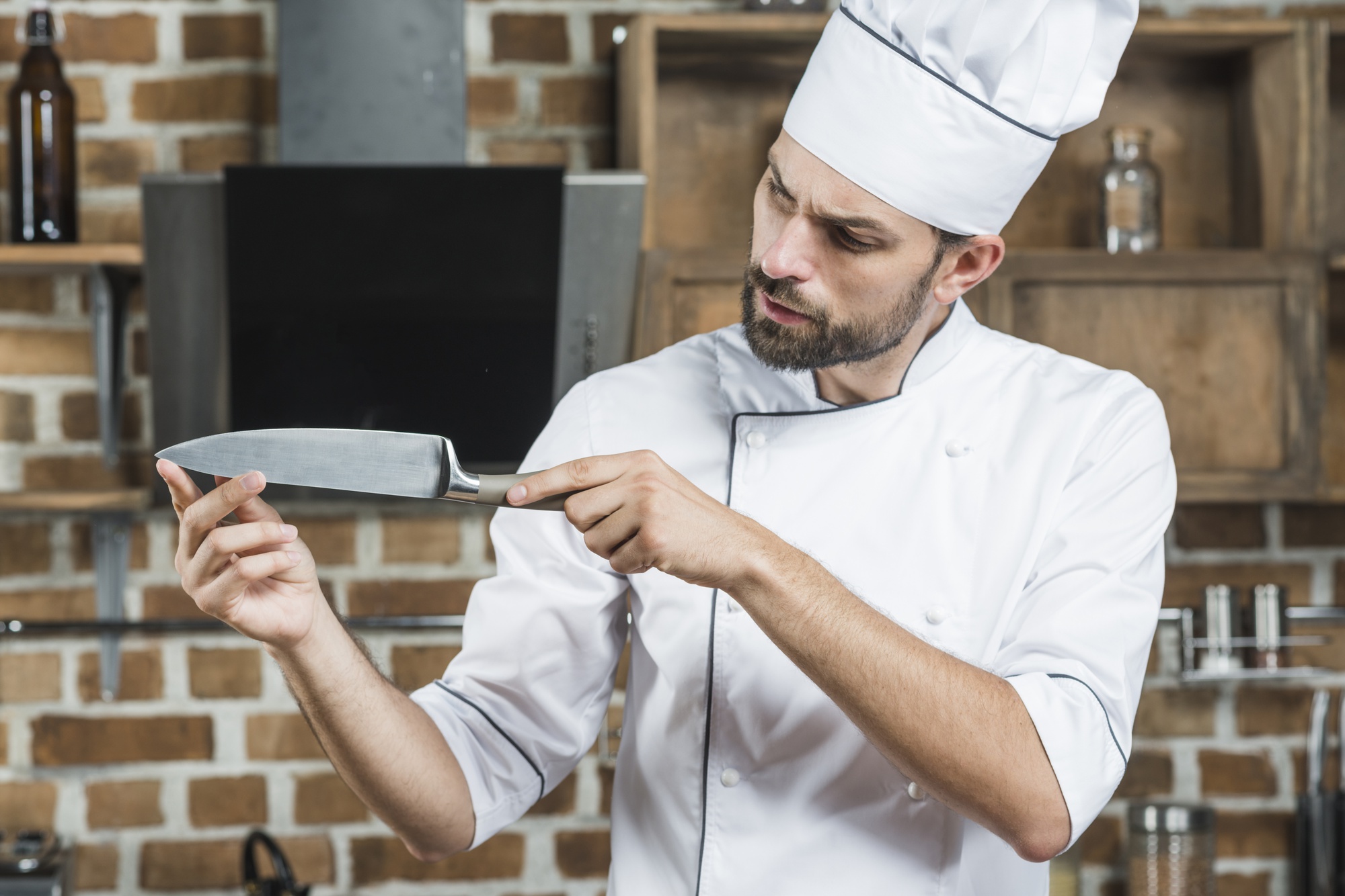 Instructor demonstrating knife technique
